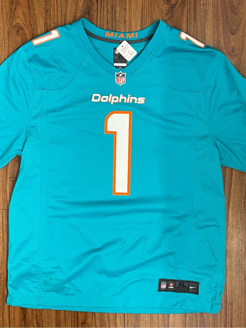 NFL Teal Game Jersey with White and Orange Accents